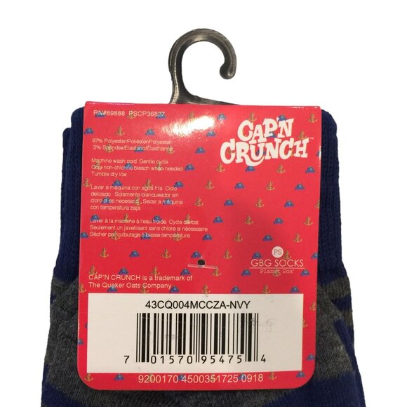 Cap'n Crunch Men's Crew Socks Size 6-12 Faces Royal Blue - Picture 4 of 4
